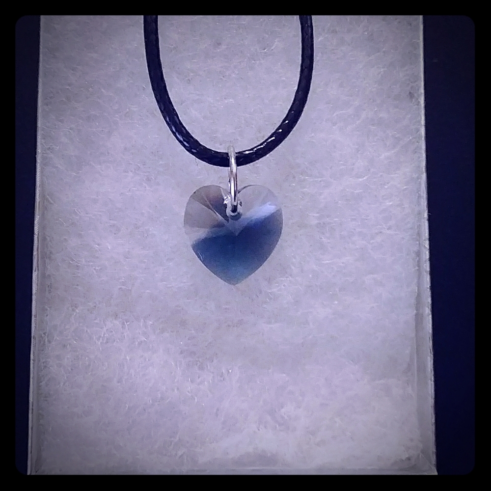 Illusion Blue Crystal Heart Necklace